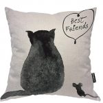 cat and mouse pillow best friend gifts