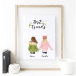 customized friendship illustration best friend gifts