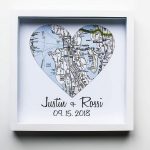 framed couple’s map gifts for couples