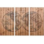 world map on wood travel gifts