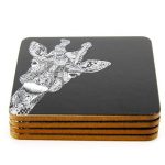 animal wood drink coasters