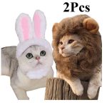 bunny and lion cat costume