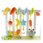 crib rail developmental plush baby toys